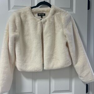 Planet Gold Cream Faux Fur Jacket